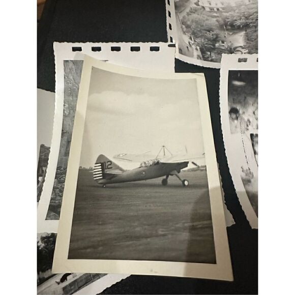Vinatge 50s War Plane and Overseas Snapshots Photos Retro Black and White Lot - Picture 5 of 9